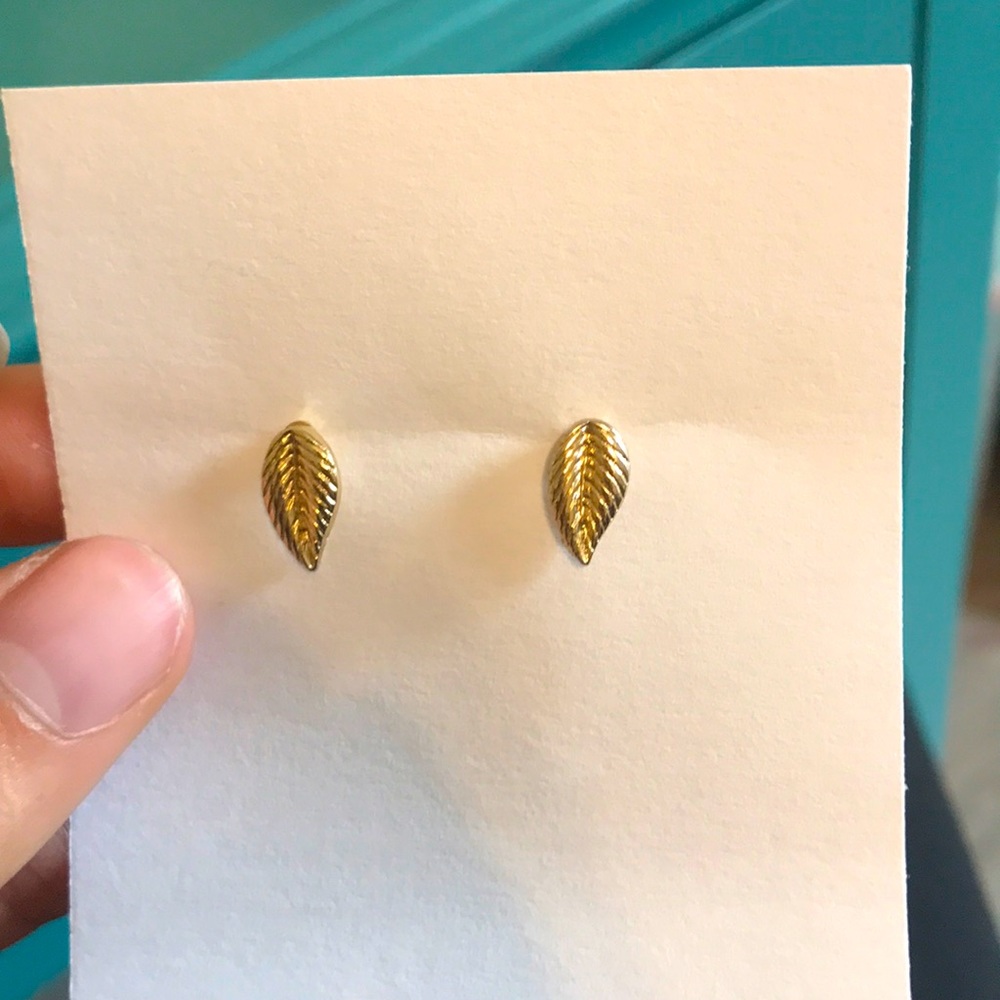 Gold Feather Earrings